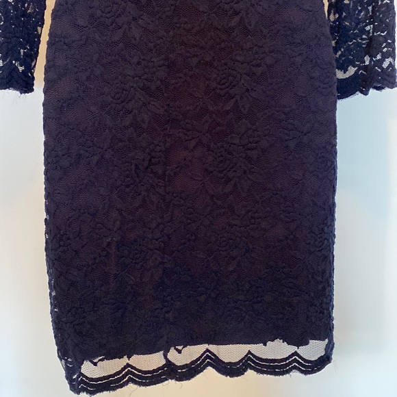 Beautiful Navy Blue Lined Lace Dress - Picture 5 of 7
